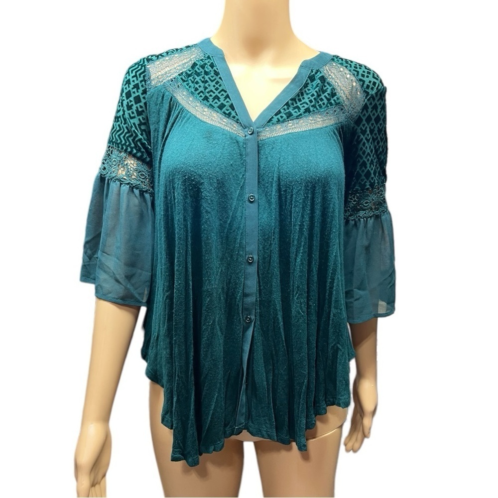 Anthropologie Meadow Rue Surya Velvet Burnout Top